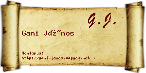 Gani János névjegykártya